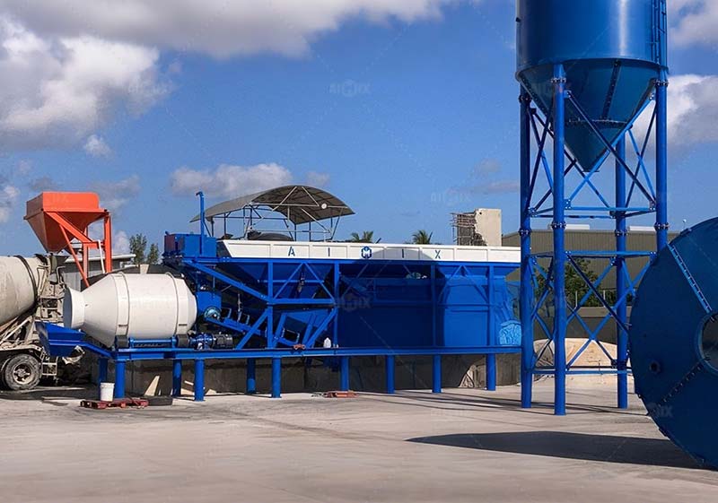 AJYZ drum type concrete plant small