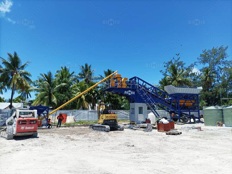 AJYG-25 dry mix mini batch plant for Kiribati Islands